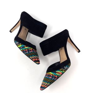 Via Spiga Pointed Toe Mule Slide Pumps - Dahlia 2 Printed High-Heel size 6